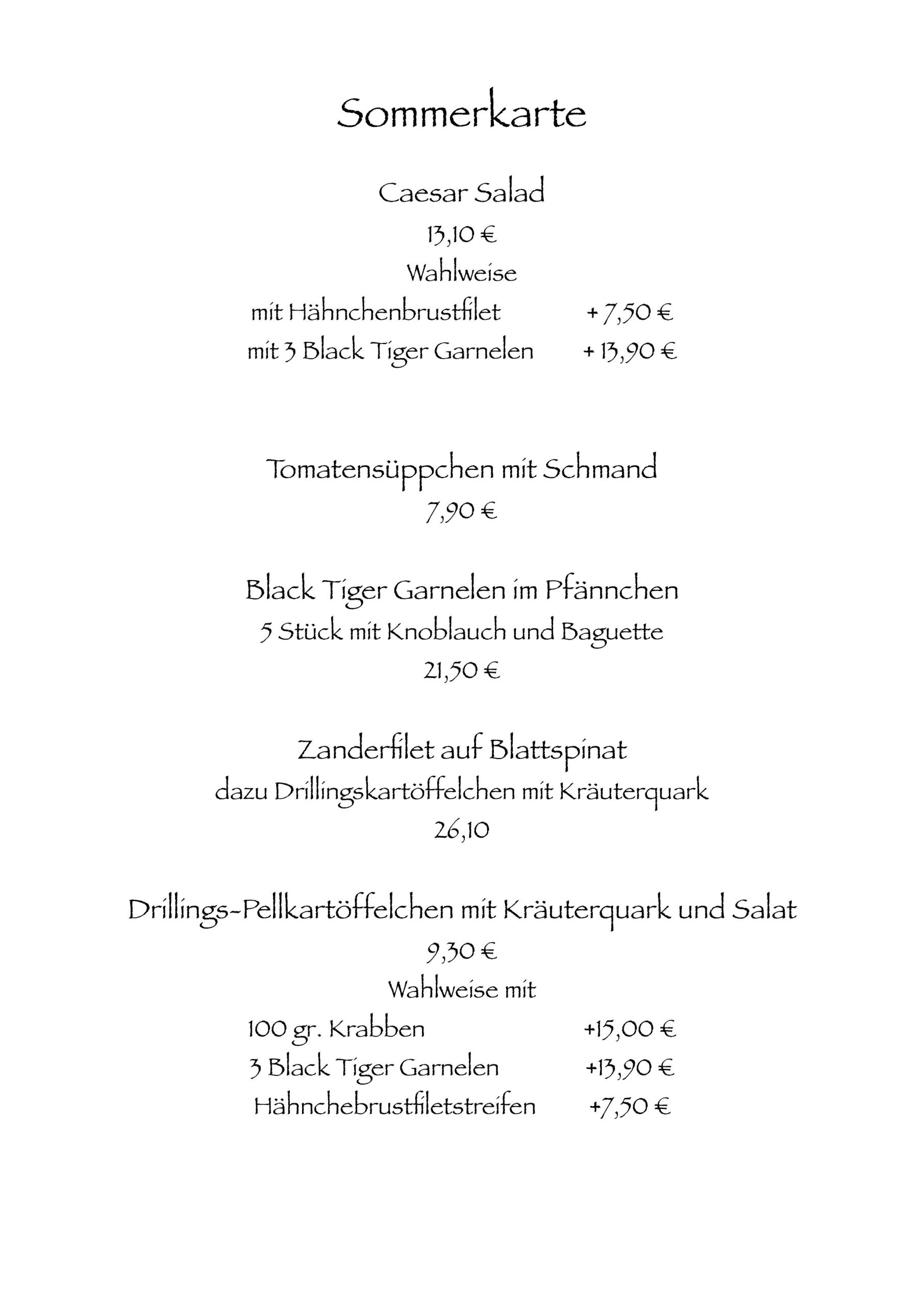 Sommerkarte 2025